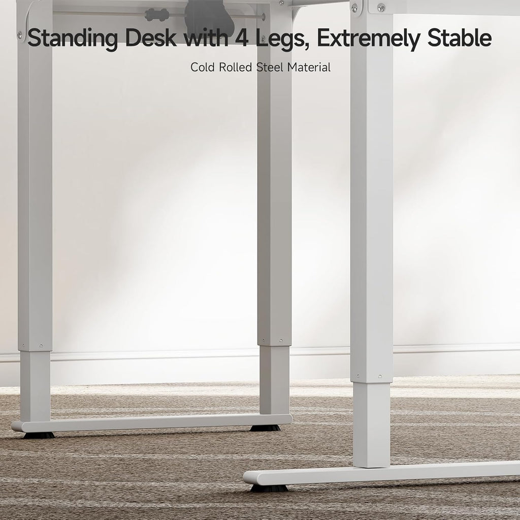 L Shaped Standing Desk, 71x43 Inches Electric L Stand Up Desk | Office Desk with 4 Legs, Dual Motor and Memory
