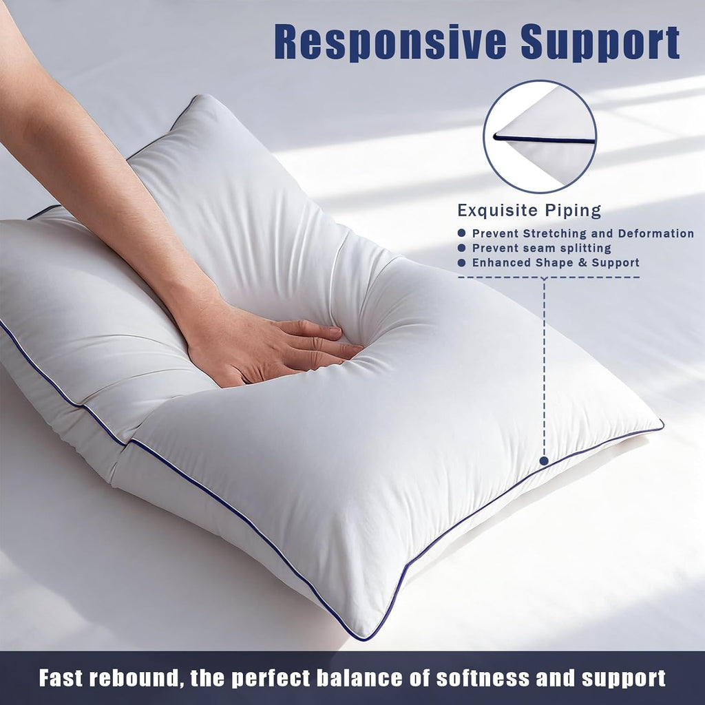 Throw Pillow Inserts-Fluffy Square Cushions with 100% Cotton Covers-Decorative White Pillow Fillers - Set of 2