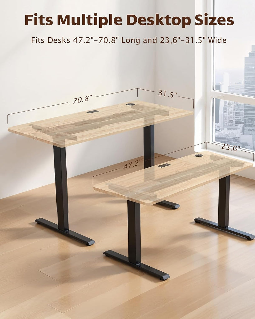 Dual Motor Standing Desk Frame, 225 lbs Capacity, Black | Dual motors, 225 lb capacity, memory presets