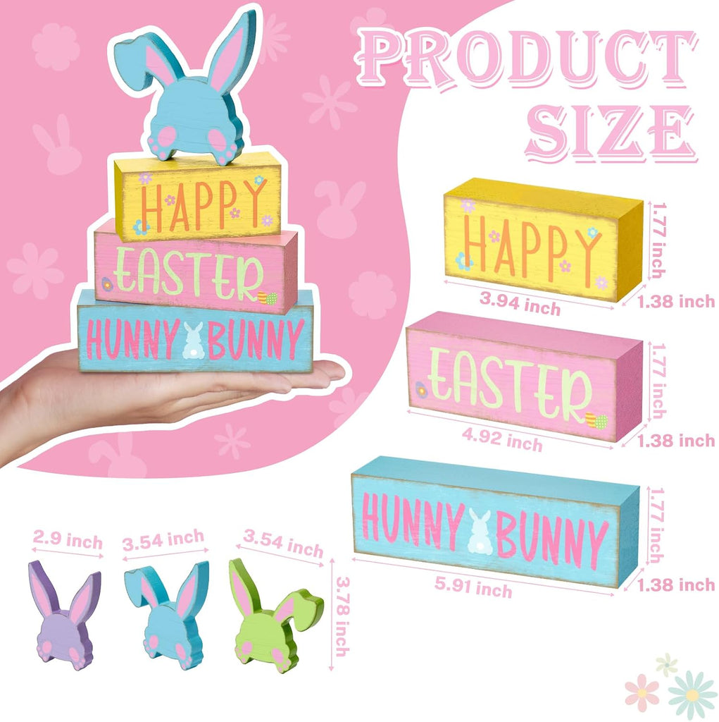 Tiered Tray Decor Set, , Wooden Table Sign, Spring Easter - Set of 4