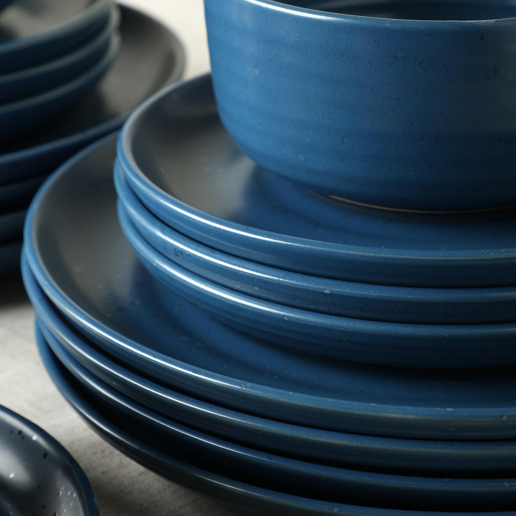 Ion 12-Piece Dinnerware Set Stoneware, Blue