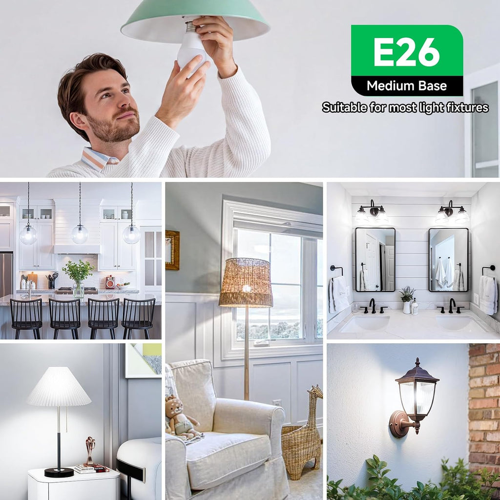 A19 LED Light Bulbs 60W Equivalent Daylight White 5000K
