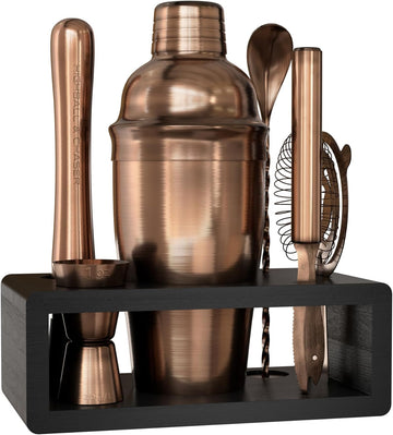 Cocktail Shaker Set: Bartender Kit Bar Mixology Cocktail Bar Set Plus E-Book with 30 Recipes - Set of 6