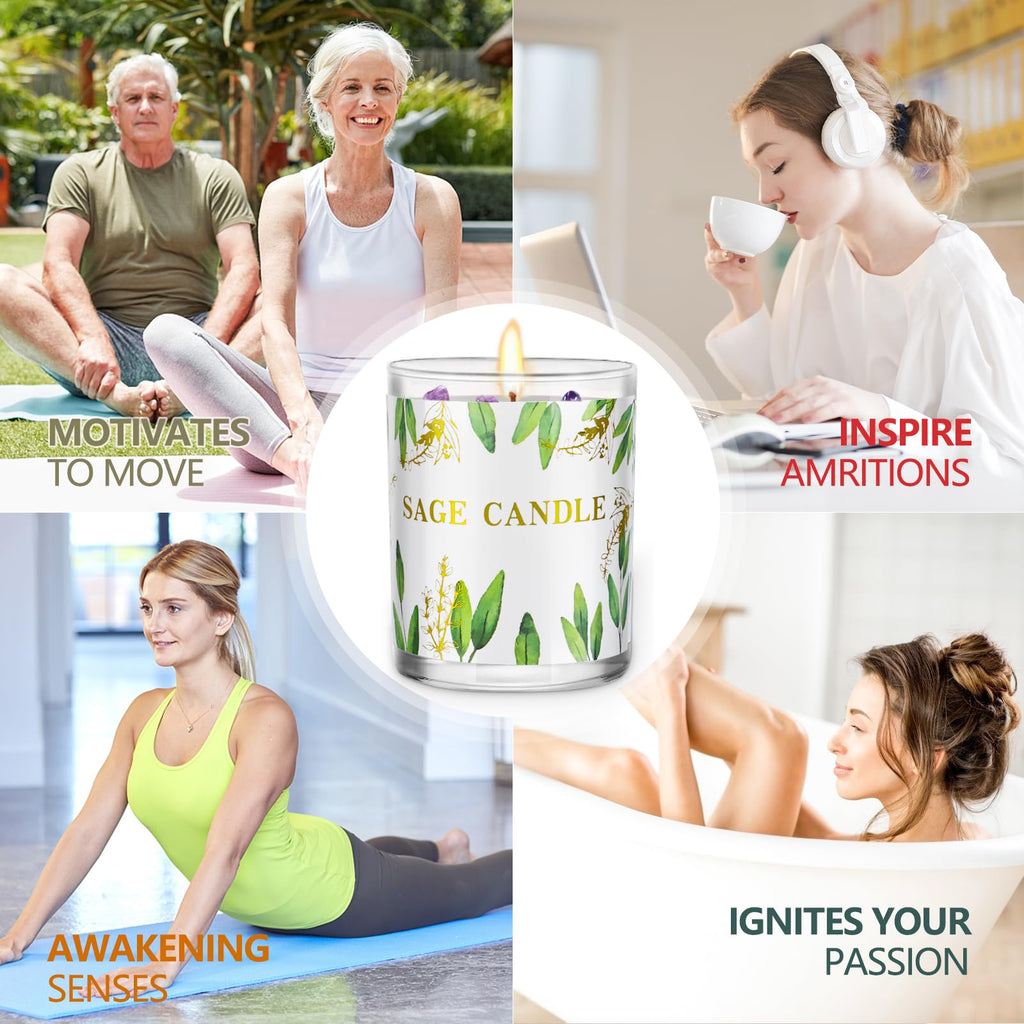 Candles, 6 Pack Sage Candle for Cleansing House Negative Energy