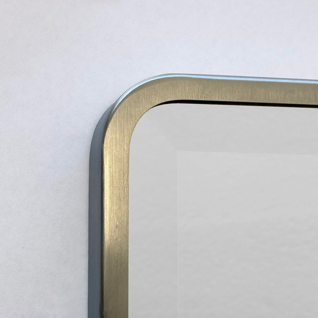 16x26 Austin Farmhouse Metal Framed Rounded Rectangle Recessed Bathroom Medicine Cabinet, Beveled Mirror, 14x24