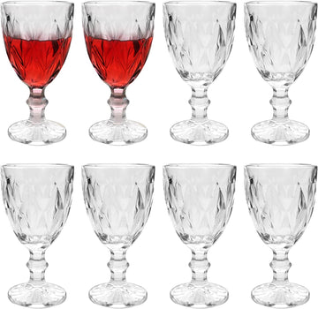 Red Wine Glasses, Stemware,12 Ounce,Set of 8, Ideal for Daily Use or Entertaining Occasion.Elegant Drinking Cups for