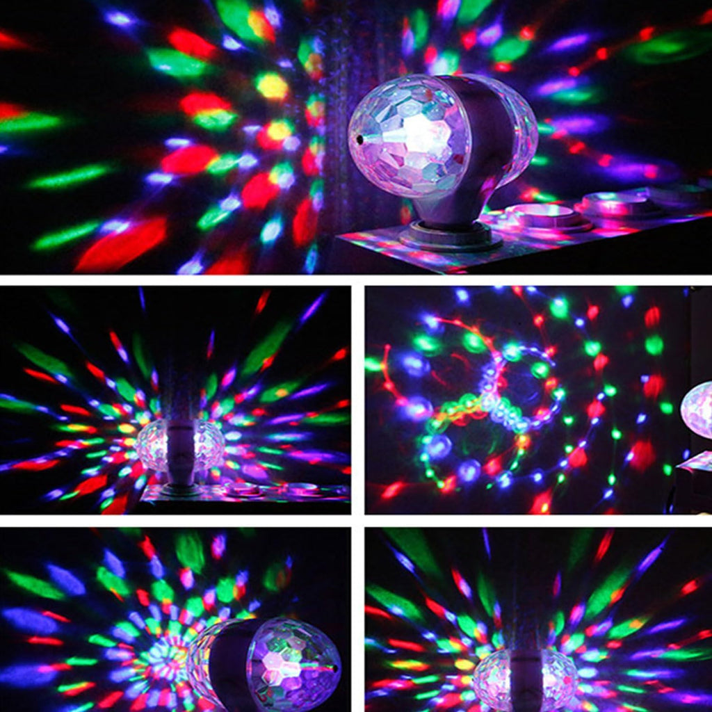Magic Rotating AC 85-265V E26/E27 LED Disco Ball Light, RGB Disco Light Bulb, Multi-Colored Dj Disco Lights