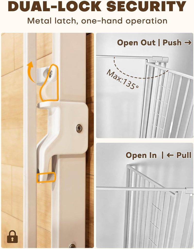 79" Extra Tall Cat Gate for Doorway, 29.5"-40.55" Wide Pet Gate