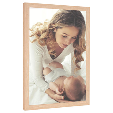 15x22 Frame Natural Woodgrain, 22x15 Picture Frame Beige, Rustic Poster Frame, Large 15 by 22 Gallery Family Concert
