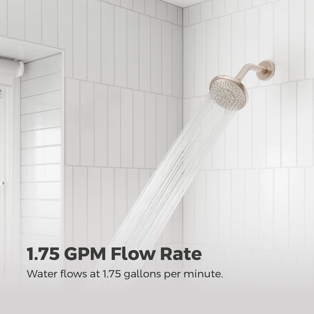 Universal Shower Head, Shower Arm Not Included, 5-Function, 1.75 GPM, Brushed Nickel Finish, 015WS2UT01K