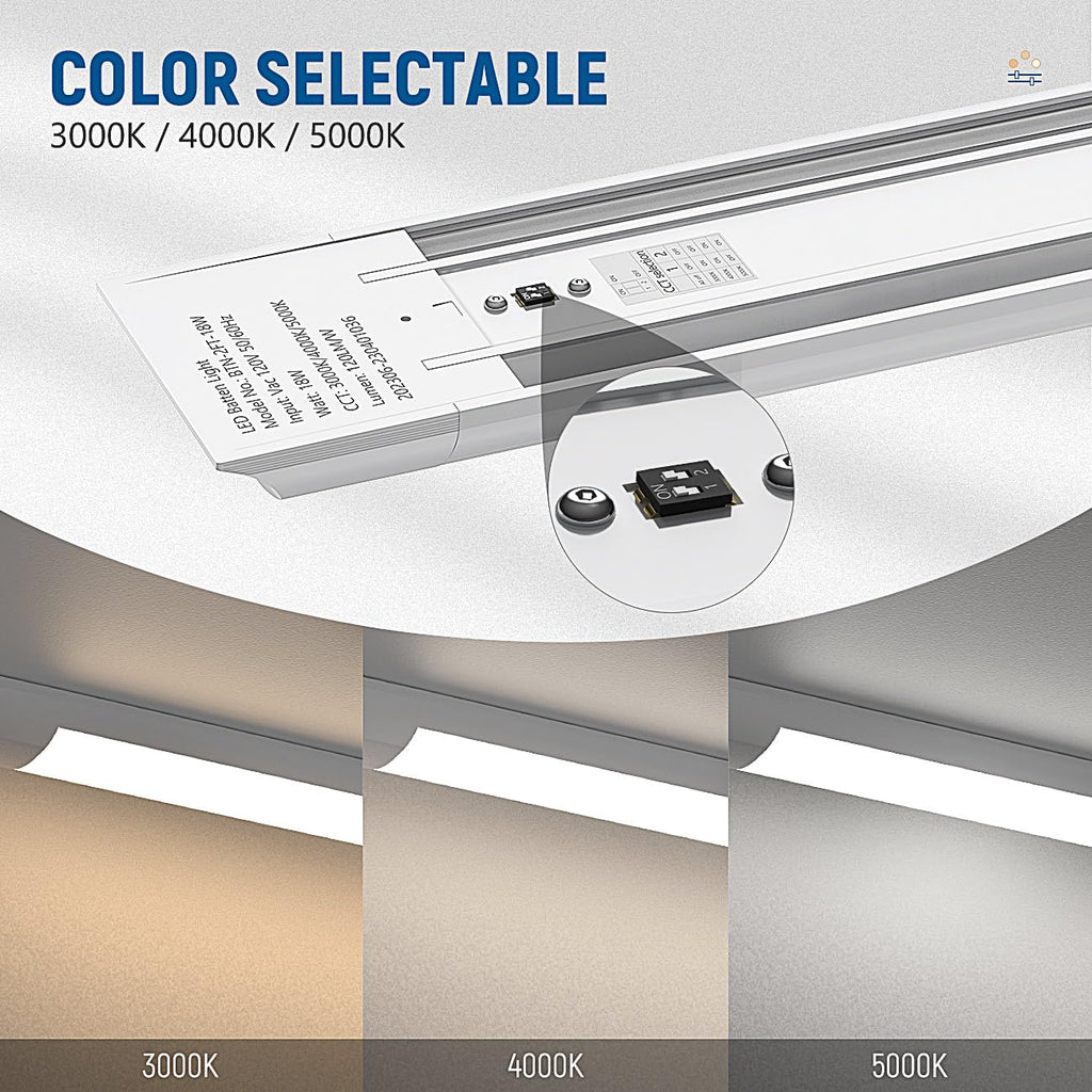 4FT LED Closet Light Fixture 36W 4320lm, 3000K/4000K/5000K