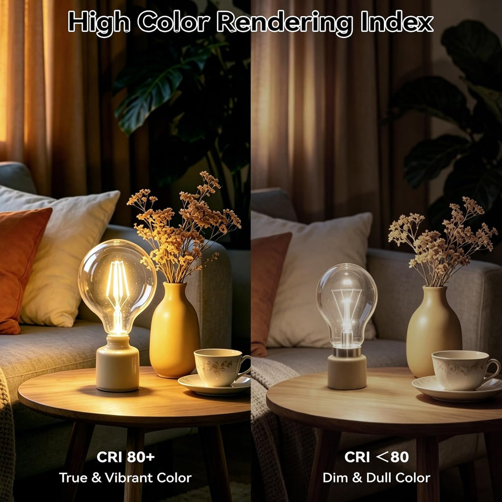 G125 Large LED Globe Light Bulbs 60 Watt Equivalent, 8W Dimmable