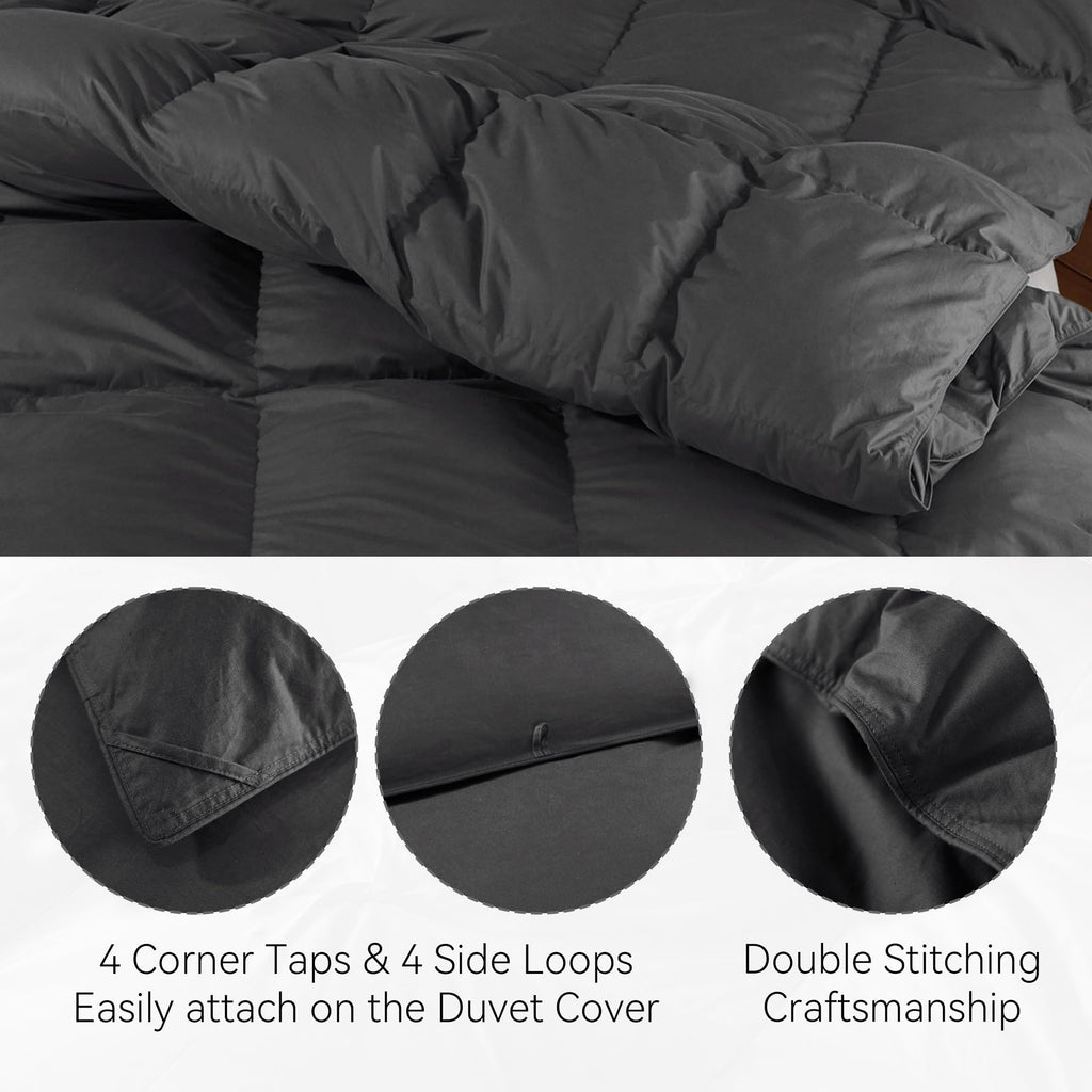 Premium Down Comforter, Dark Grey Duvet Insert All Season