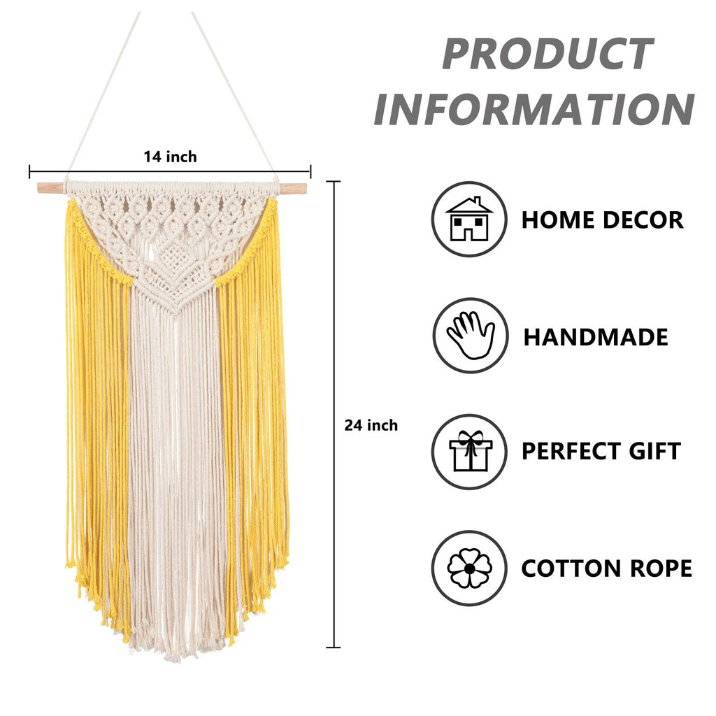 Macrame Wall Hanging Art Woven Wall Decor Cotton Bohemian Chic Macrame Tapestry Livingroom Apartment Dorm Nursery