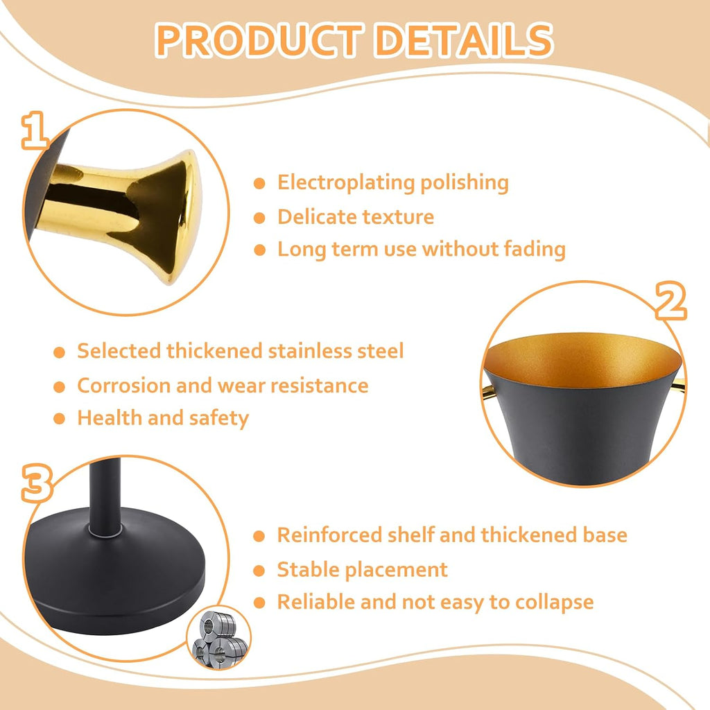 Champagne Ice Bucket with Stand, Black Gold, Waist Shape, 92cm/32in