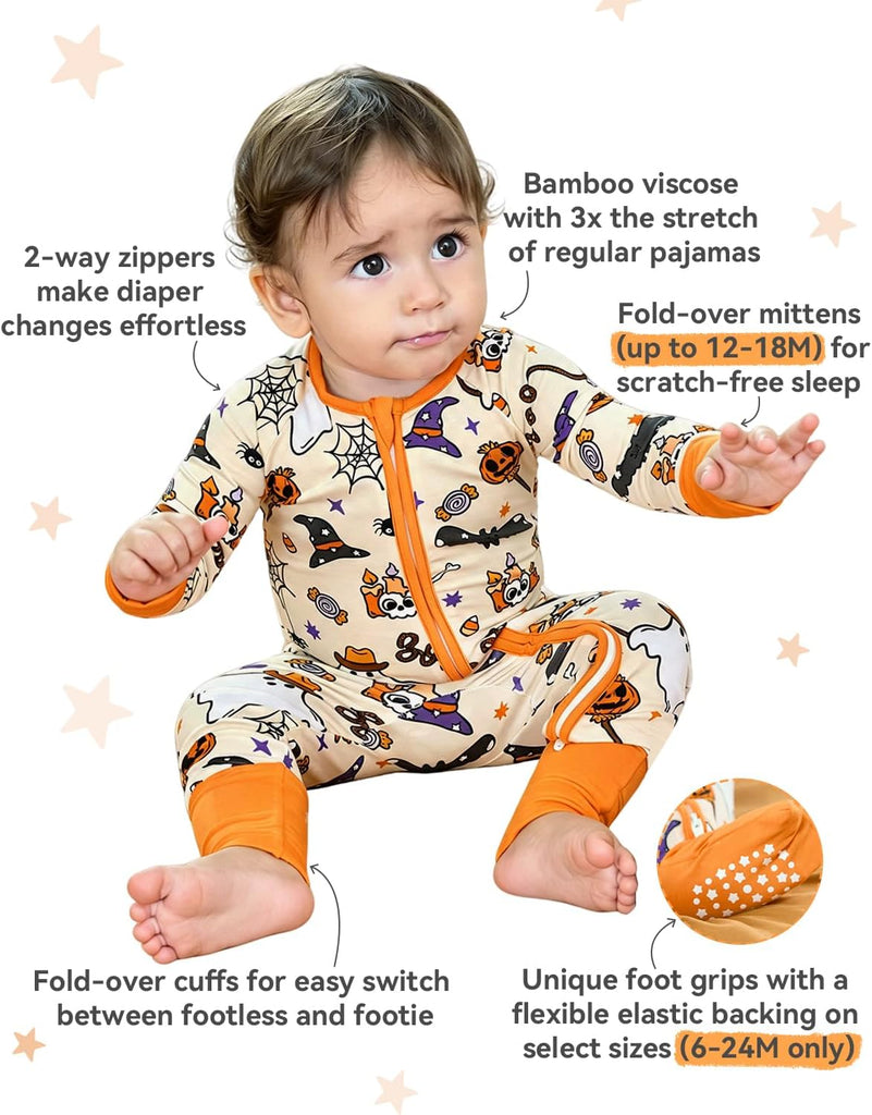 Bamboo Viscose Baby Footie Pajama, Zipper Sleeper Boys Girls