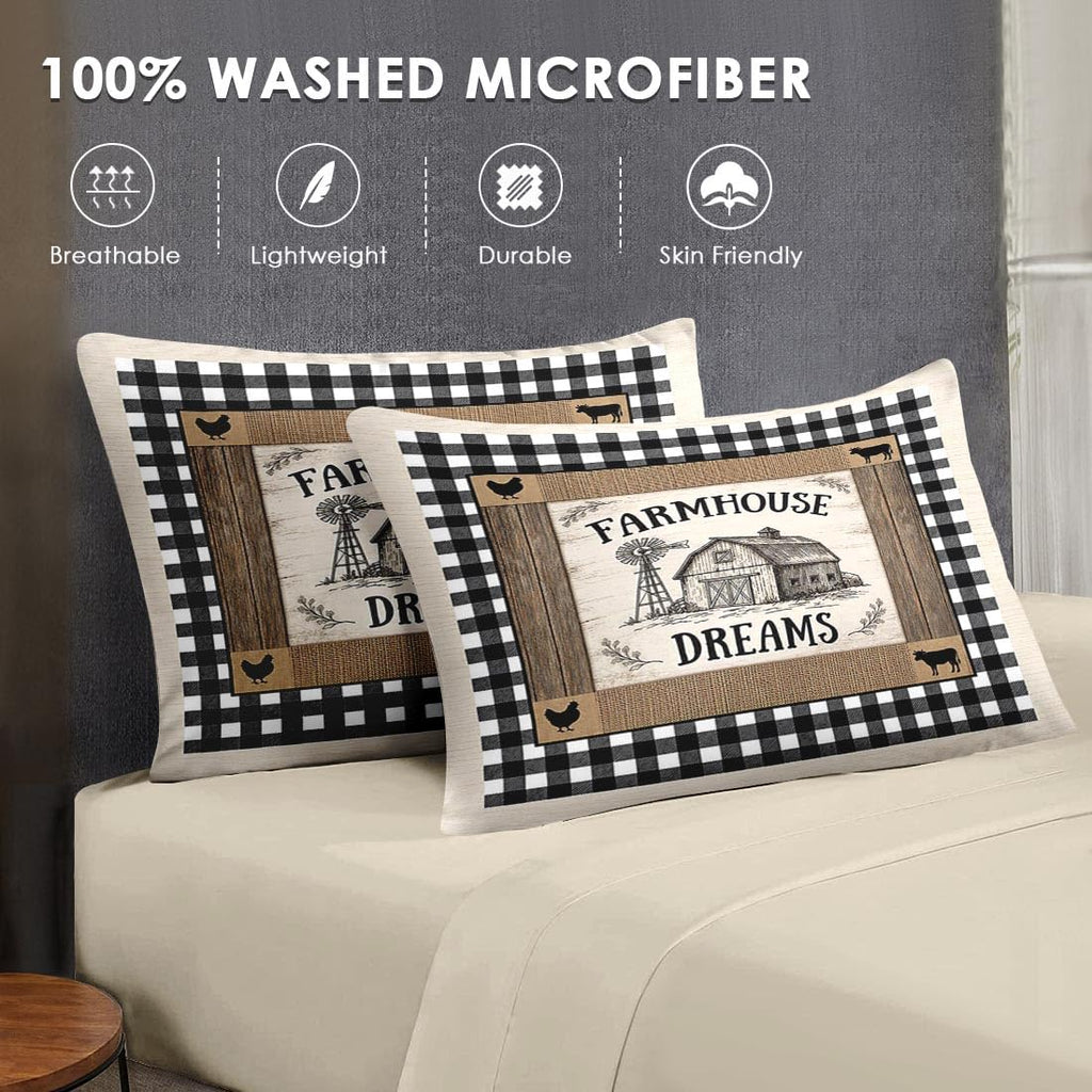 Comforter Set with Sheets, 7 Pieces Farmhouse Rustic Bedding