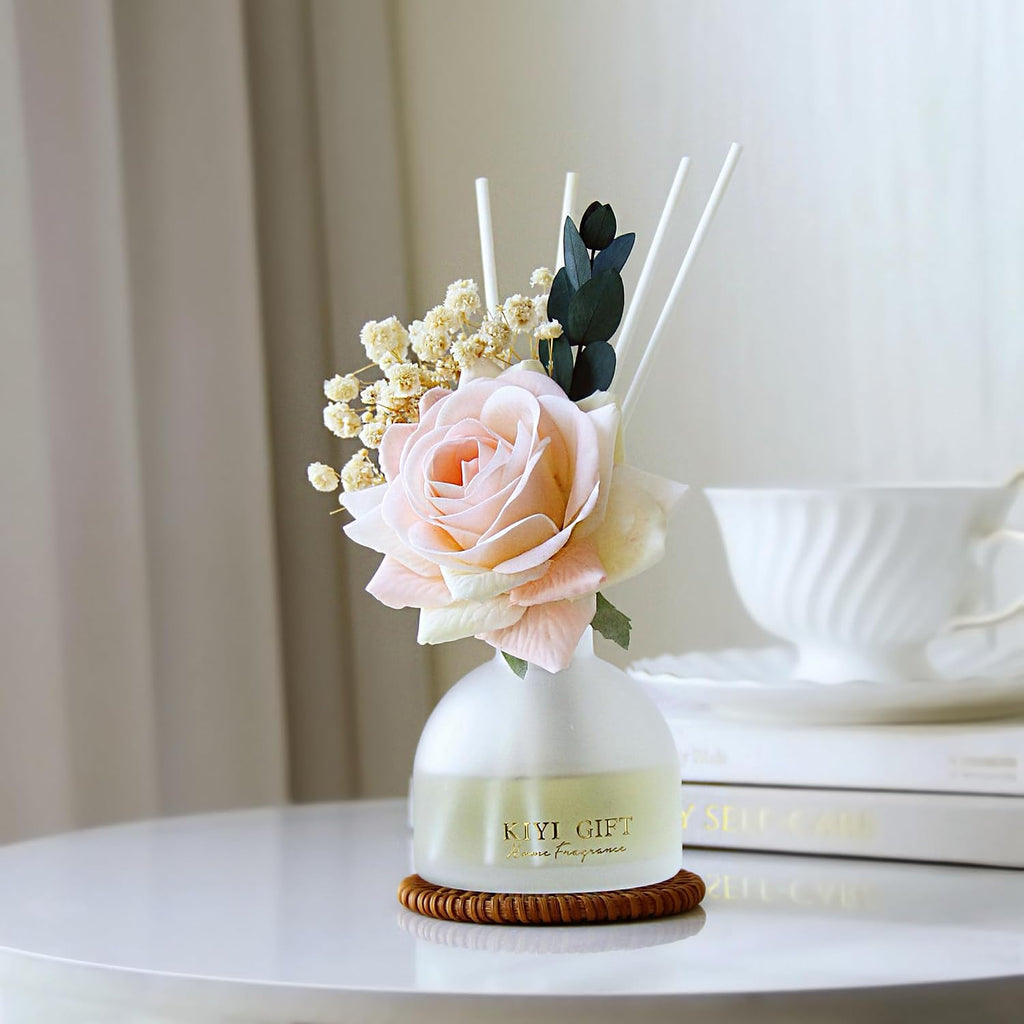 Reed Diffuser Set, 4.06 oz Scent Diffuser with 6 Sticks,Home Fragrance,Reed Diffuser Shelf Decor Jasmine Rose - Set of 100