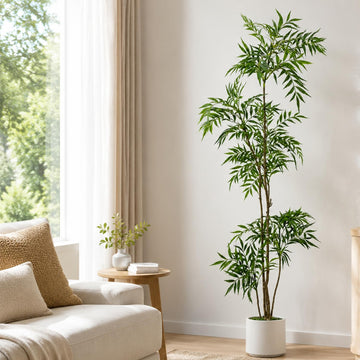 6ft Tall Artificial Tree, Real Touch Faux Plant Decor