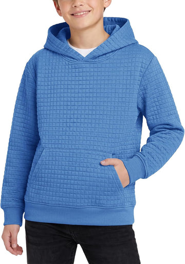Boys Pullover Hoodie Sweatshirts Casual Waffle Knit Hoodies