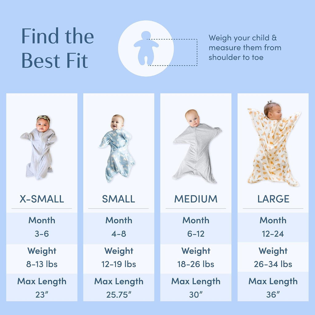 Transition Swaddle Pack - Starfish Design for Self-Soothing & Better Sleep - Ideal for Rolling Babies