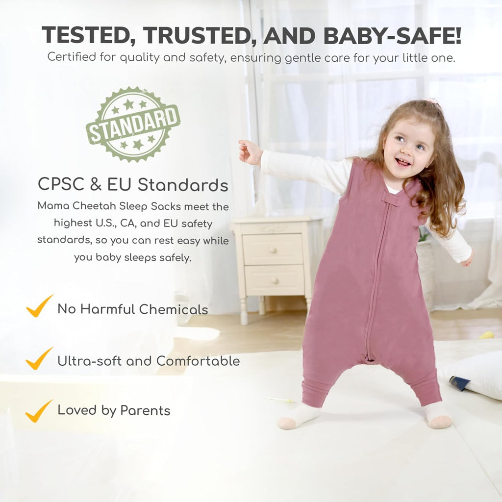 Organic Cotton Toddler Sleep Sack with Feet 1.0 TOG Wearable Blanket Pack