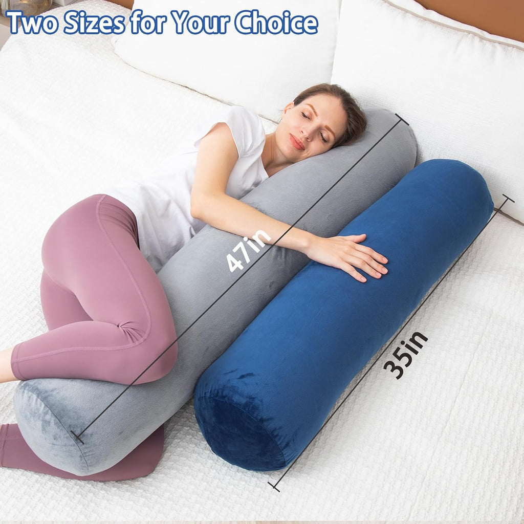 Body Pillow, Memory Foam Round Body Pillows for Adults, Firm Long Bolster Pillow for Bed, Cylinder Tube Roll Pillow