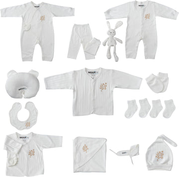 TM Piece Newborn Layette Gift Set - Premium Clothing & Accessories | Luxury Gift Box | Unisex