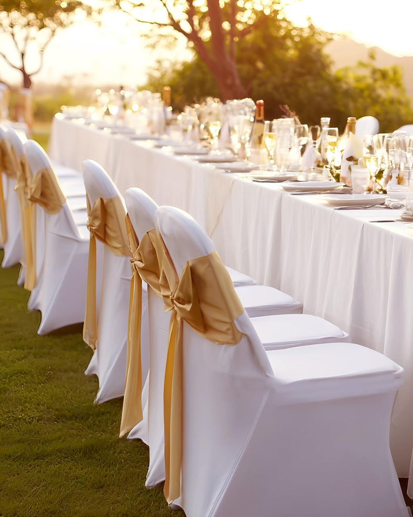 30 Pcs Stretch Spandex Folding Chair Covers Universal Fitted White