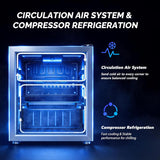 28 Can Beverage Cooler Refrigerator, Mini Cooler with Removable Shelves, 43
