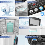 Portable Washing Machine 20Lbs Portable Washer Machine with Drain Pump, 2.8 Cu.ft Washer and Dryer Combo with 10