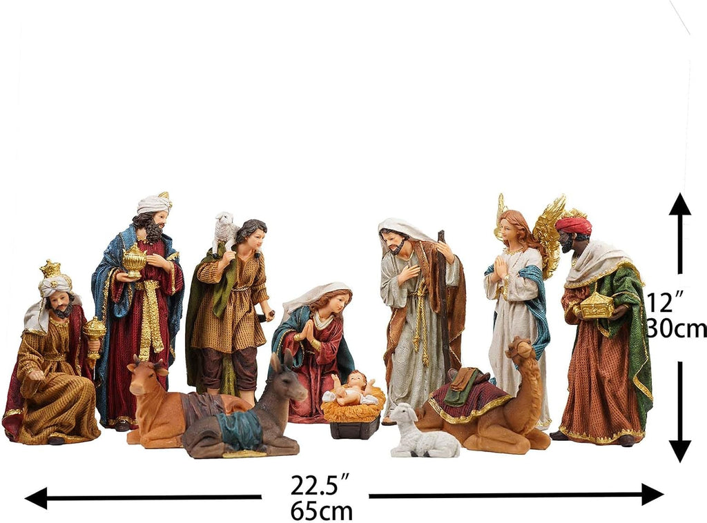 Nativity Set Christmas Scene Set Figurines Statue 12 Inch 12 Pcs