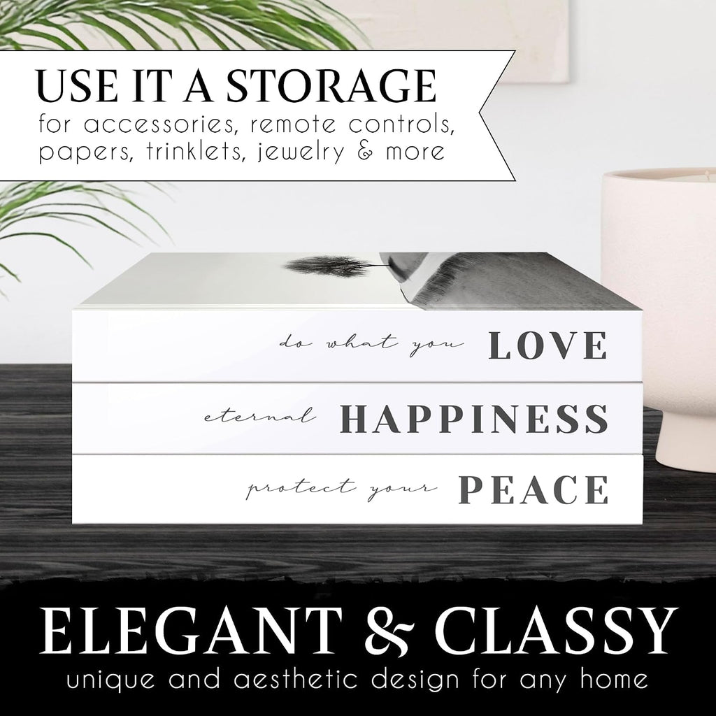 3 Pieces Fake Coffee Table Books Decor, Decorative Books with Hidden Storage, Aesthetic Bookshelf Decor , with unique