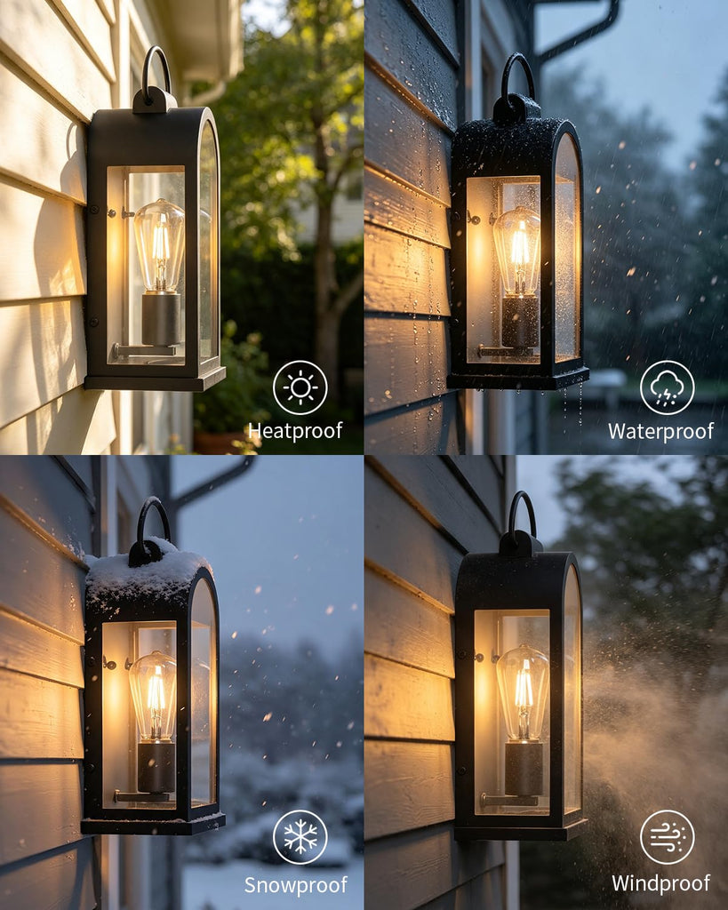 Outdoor Wall Lights Rustic Porch Light Black Exterior Lighting Fixtures