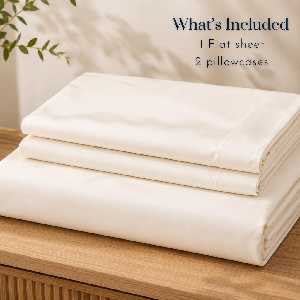 Certified 100% Organic Cotton Sheet Set - Premium Long-Staple Cotton Percale Weave, Cool & Breathable Luxury