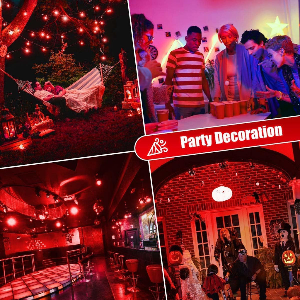 LED Red Light Bulb, A19 9W, Red Cover, E26 Base, Non-Dimmable