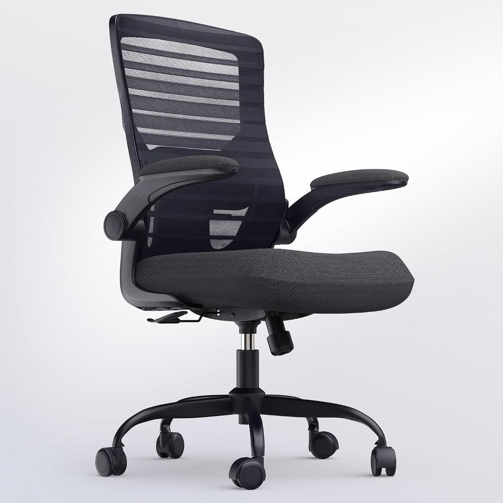 Office Desk Chair for Long Hours & Lower Back Pain Relief - 4" Thick Molded Foam Cushion, Enhanced Lumbar Support