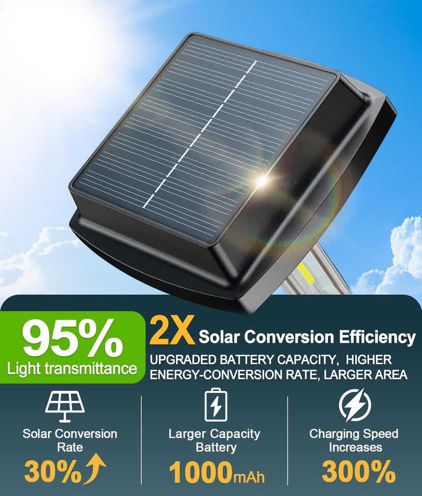 8 Pack Solar Pathway Lights Outdoor, 2 Lighting Modes Waterproof Solar Lights Outdoor, Brighter Up to 15Hrs Outdoor