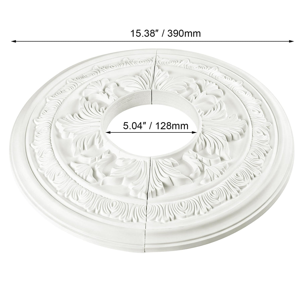 Split Ceiling Medallion 15-3/8" OD x 5" ID, Ceiling Decorative Molded Round Ceiling Medallions for Chandeliers Home
