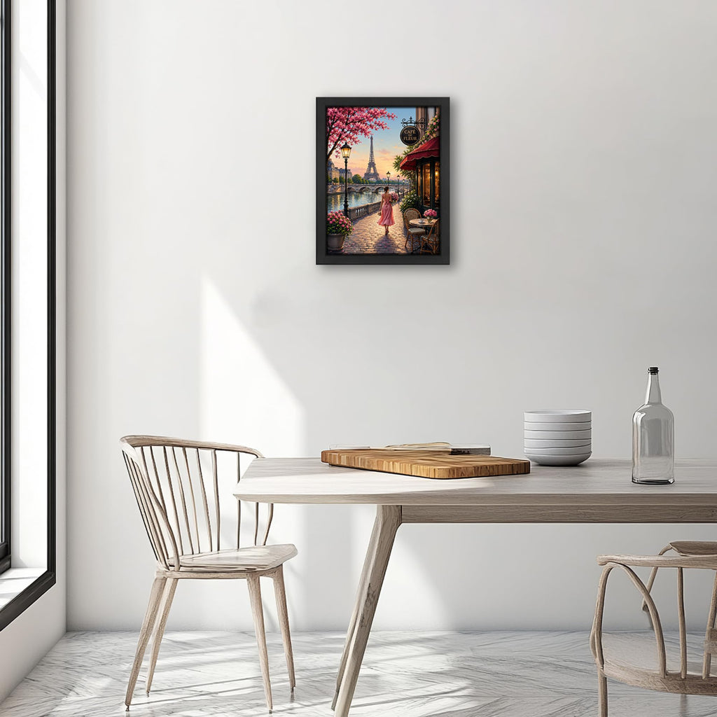 Paris Eiffel Tower Decor Wall, Romantic Seine River Picture 16"x20"