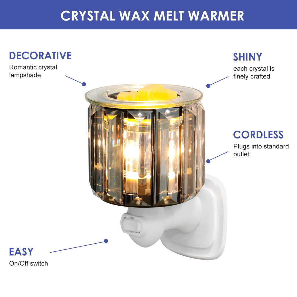 Plug in Wax Warmer- Ironwork Crystal Pluggable Fragrance Warmer for Warming Scented Candles or Wax Melts, Electric Oil