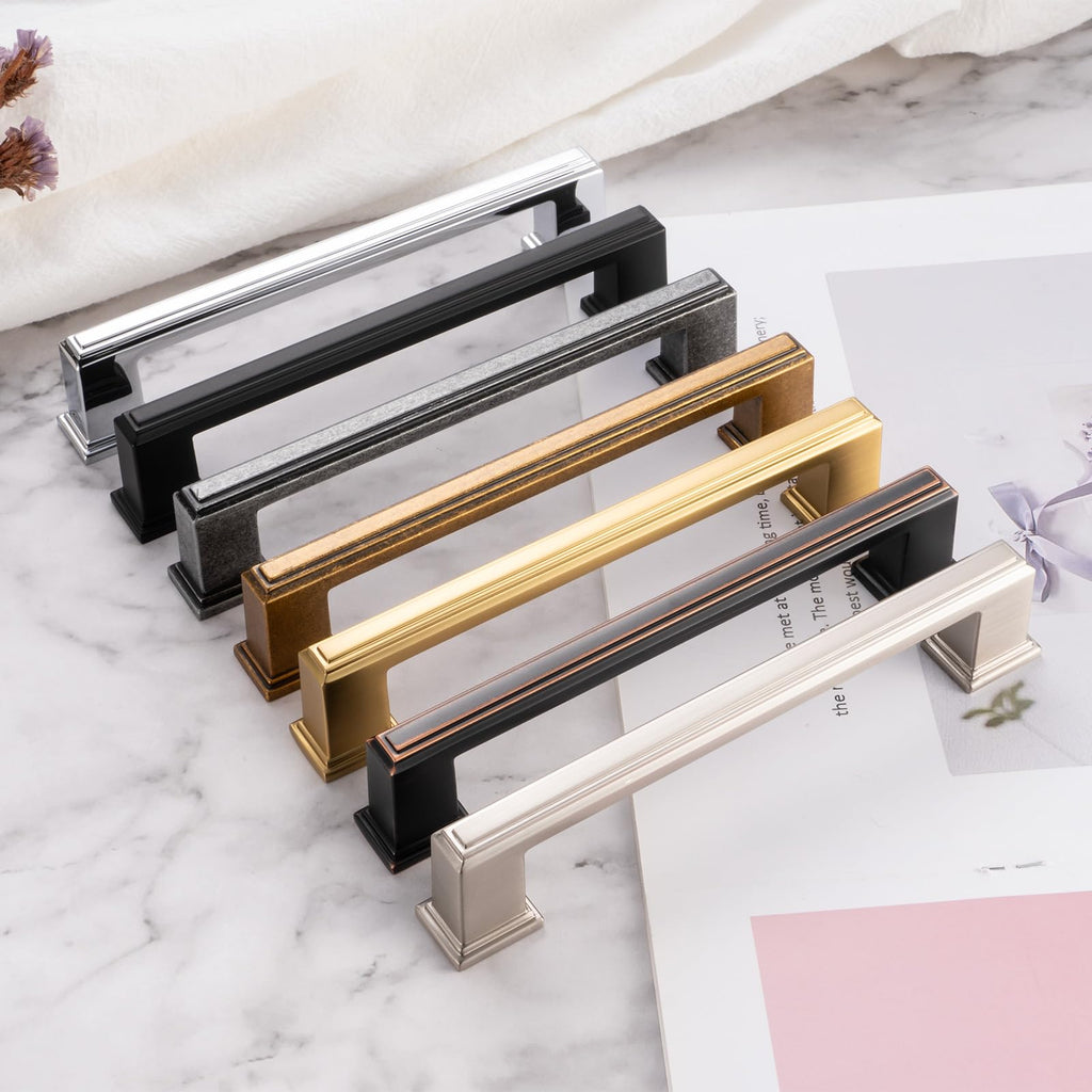 3 Inch Polished Chrome Cabinet Pulls Square Handles 10 Pack P2206