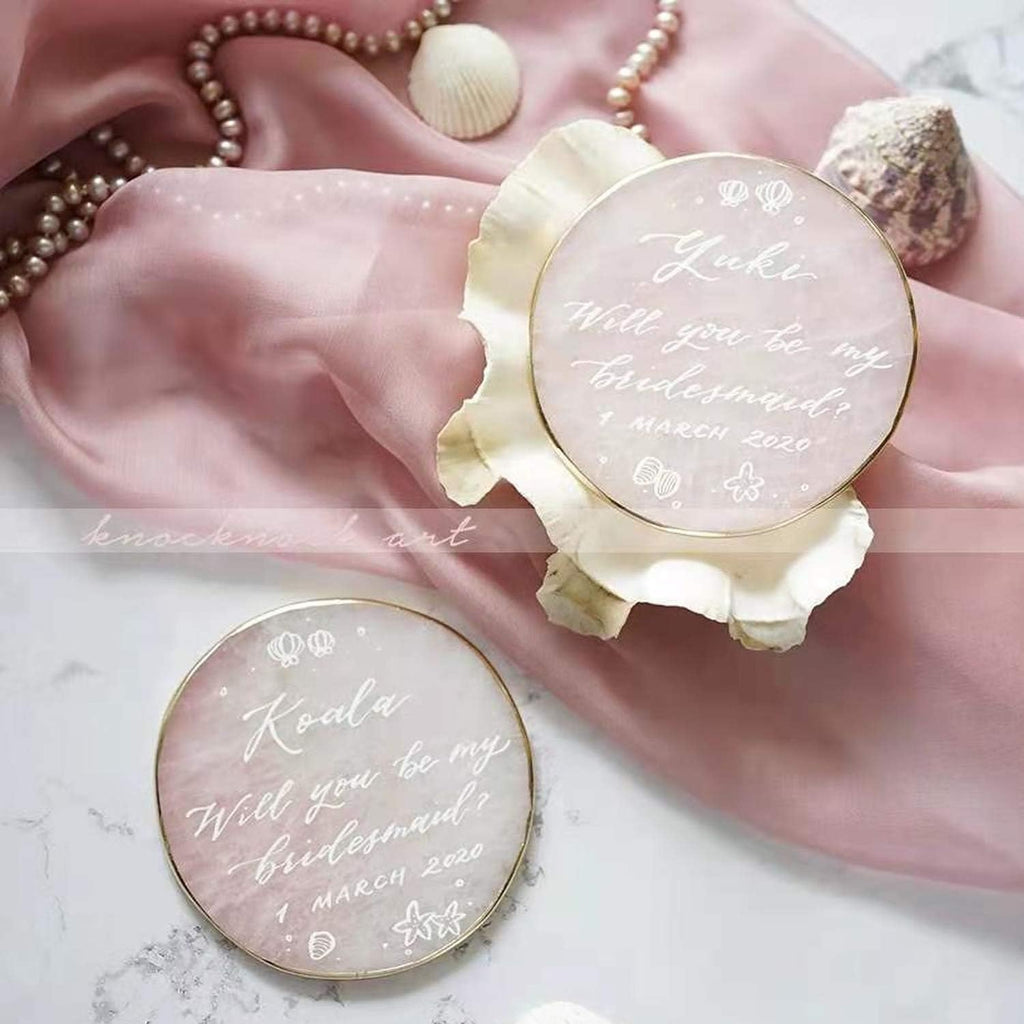 Rose Quartz Coaster Single with Stand (4 PCS), Pink Round Agate Coaster for Drinks, Natural Rose Crystal Stone with