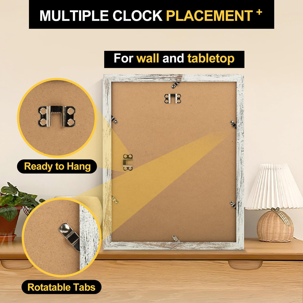 11x14 Picture Frames with 8x10 Mat Set of 2, Distressed White