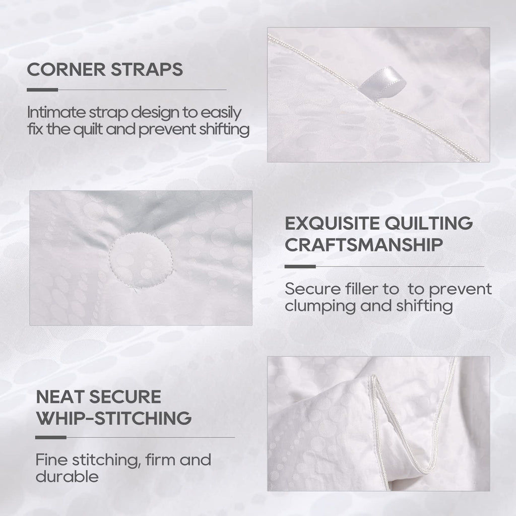 Luxury Silk Comforter for All Season - Cooling Duvet Insert, Lightweight Body Hugging Blanket, Ultra Soft Long Strand