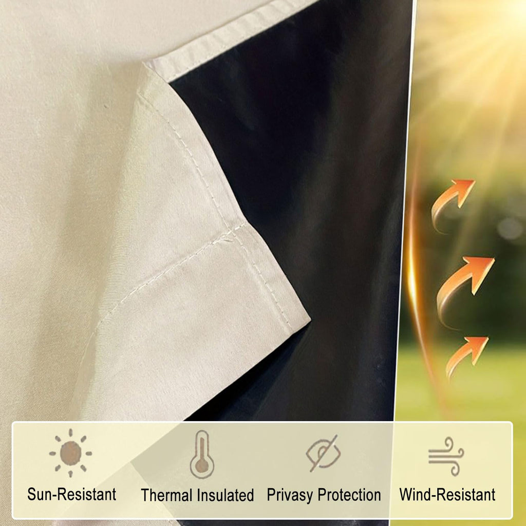 Waterproof Outdoor Curtains , 6 Panels Privacy Weatherproof Outside Curtains for Pergola, Gazebo, Porch, Cabana