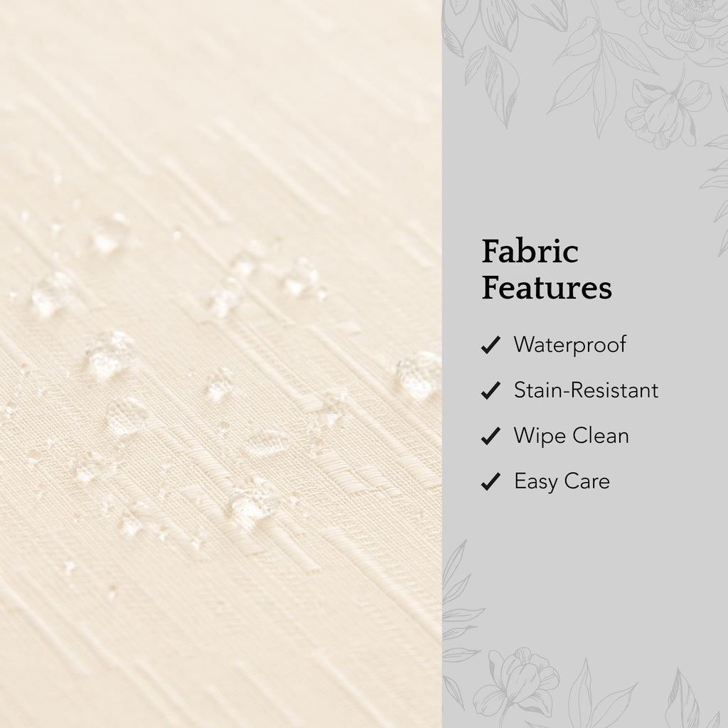 Continental Solid Texture Water Resistant Tablecloth, Ivory - 60" W x 102" L