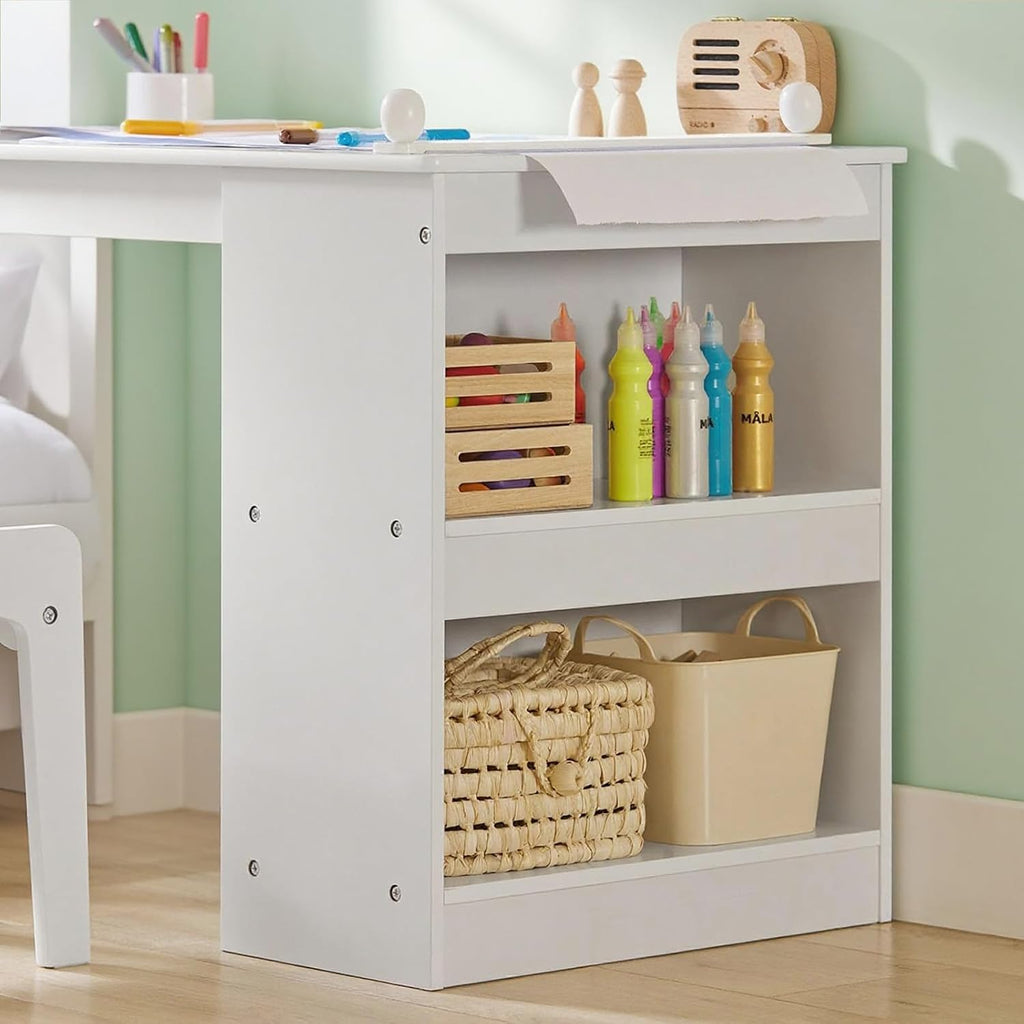 Kids Wooden Craft Table and Chair Set, Standard Size, White