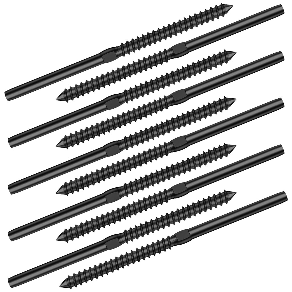 120 Pack 1/8" Black Cable Railing Kit Left &Right Swage Lag Screws