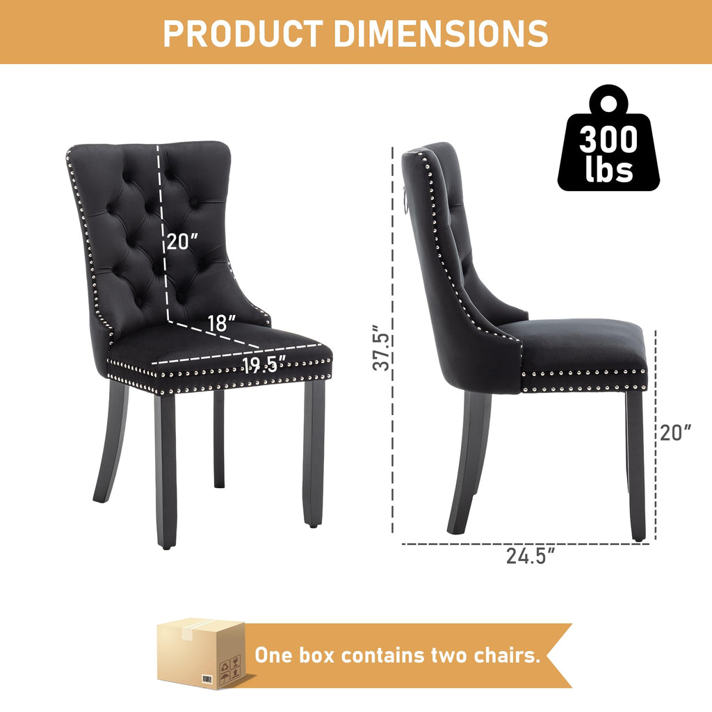 Velvet Dining Chairs, Black Dining Chairs Set of 4